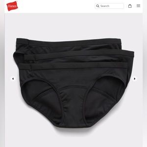Hanes Ultimate Comfort Period. Discreet Leak Protection Bikini-3 pack